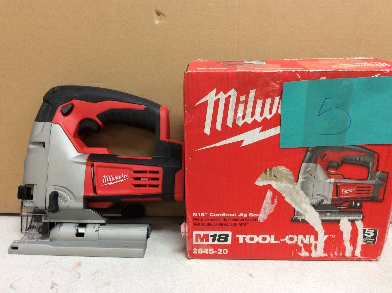 lot 5 image: Milwaukee Elec.Tool 264520 Bare Tool - M18 Cordless Jigsaw-M18 open box never used