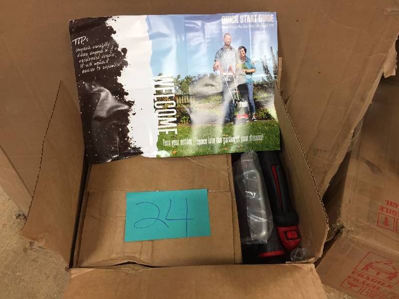 lot 24 image: Mantis 25cc 4-Cycle Plus Gas Mini Tiller Model # 7940 oprn box never used