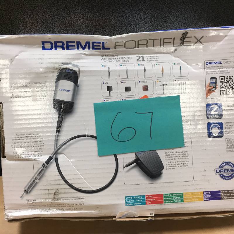 lot 67 image: Dremel 9100-21 Forti-Flex 2.5-Amp Stationary Flex Shaft Precision Rotary Tool open box never used