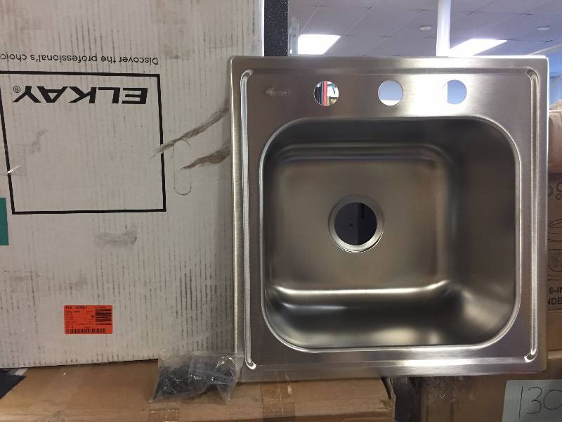 lot 72 image: Elkay Kitchen Signature Top Mount Stainless Steel 25 in. 4-Hole Single Bowl