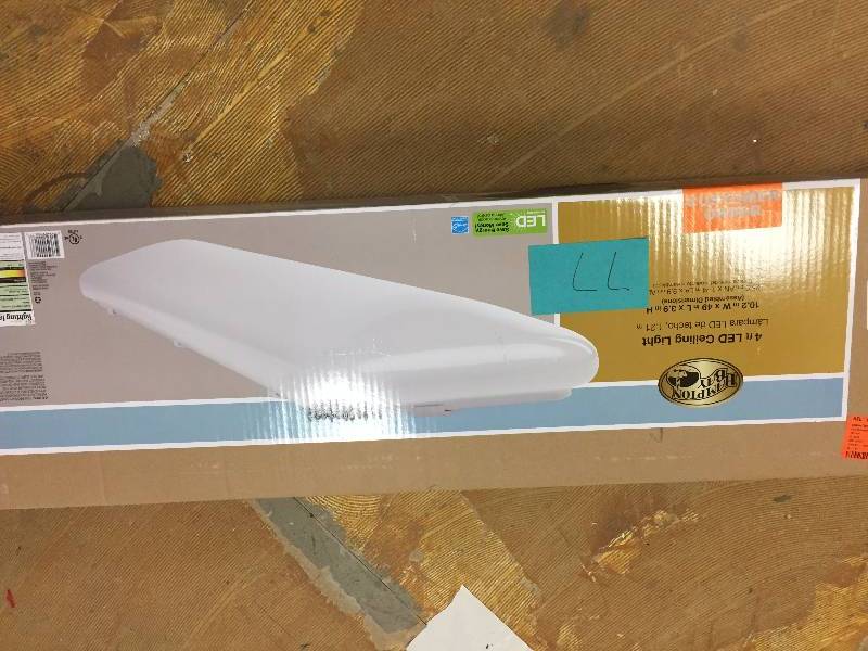 lot 77 image: Hampton Bay 4 ft. x 1 ft. LED Traditional Ceiling Flushmount open box never used