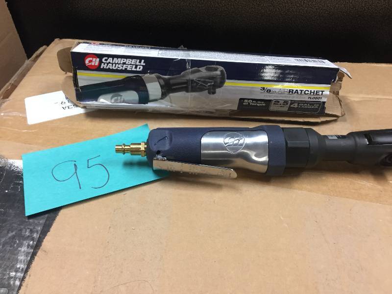 lot 95 image: Campbell Hausfeld TL0501 Pneumatic 38 Air Ratchet  open box never used