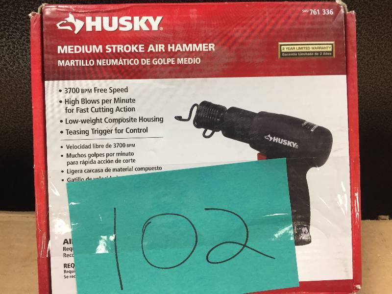lot 102 image: HUSKY MEDIUM STROKE PNEUMATIC AIR HAMMER H4630 SKU 761 336  used