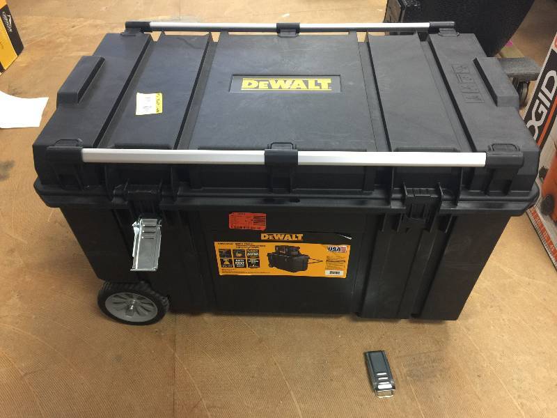 lot 129 image: DEWALT 38 in. Mobile Tough Chest Tool Box in like new conditions Model # DWST38000
