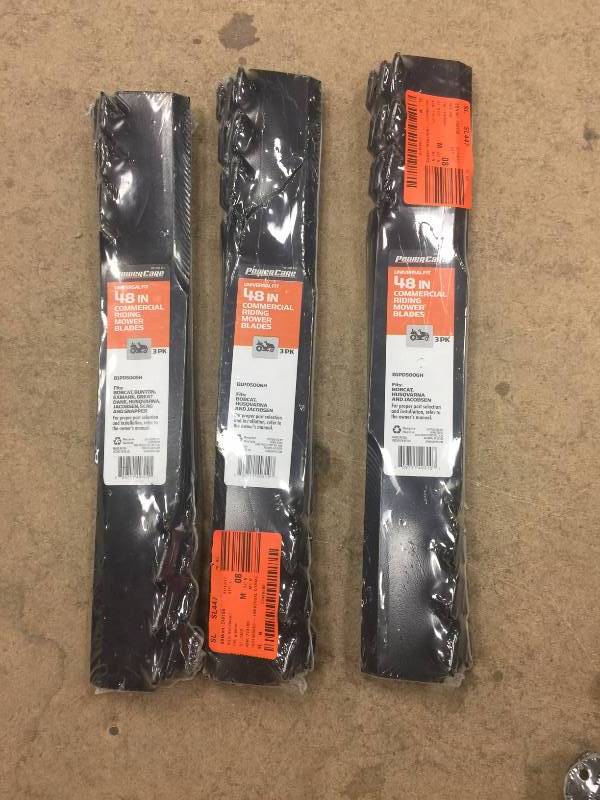 lot 134 image: Set of 3 New Powercare B1pd5006h Predator2 48 In Universal Commercial Blades (3 pack)