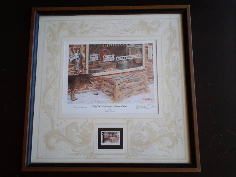 Les Kouba 17x17. Signed Edition-Lutefisk Unlimited Stamp Print