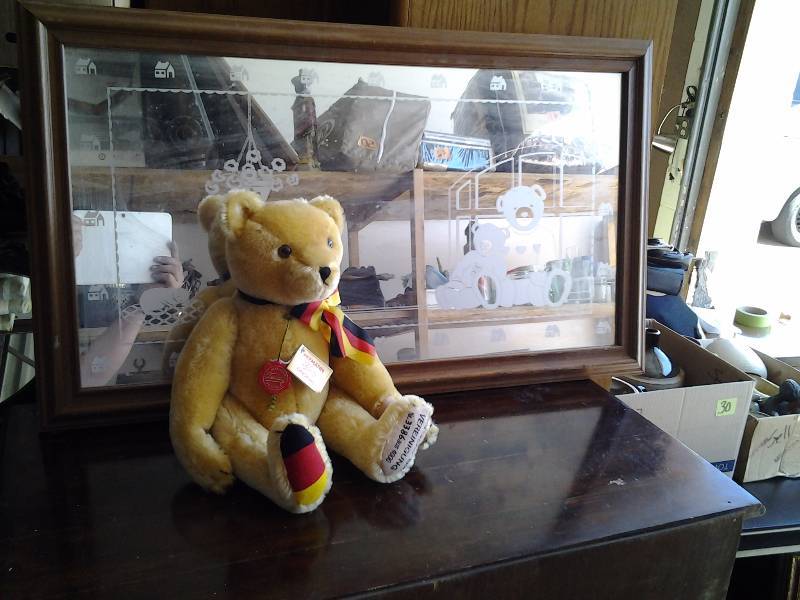 Mirror 34x19, Original Hermann Teddy Bear, Oct. 1990. Vereinigung