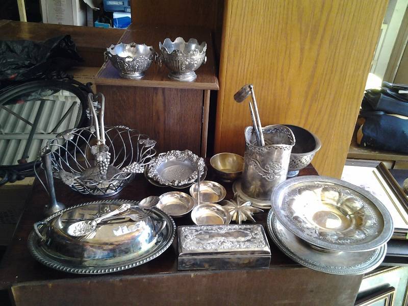 Large Lot Of Silver Plate