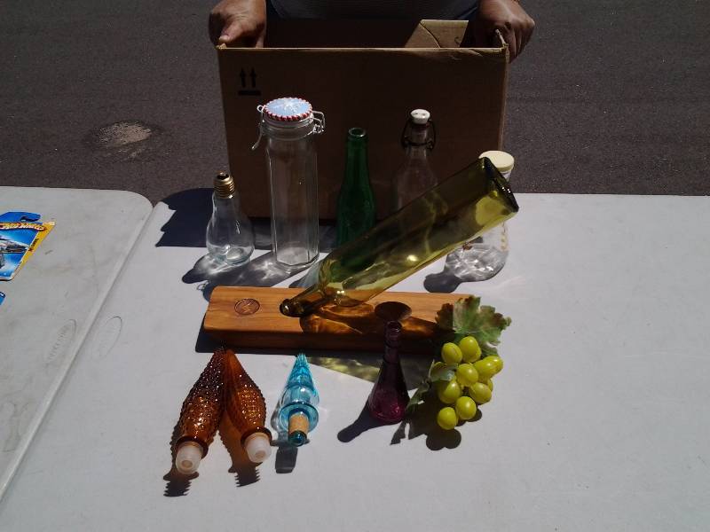 Lot Of Bottles, Decanter Tops, Unique Bottle Holder