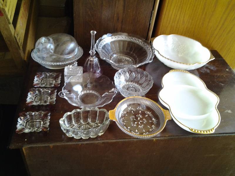 Lot Of Vintage Glassware, 1-Heisey, Some With Gold Rims