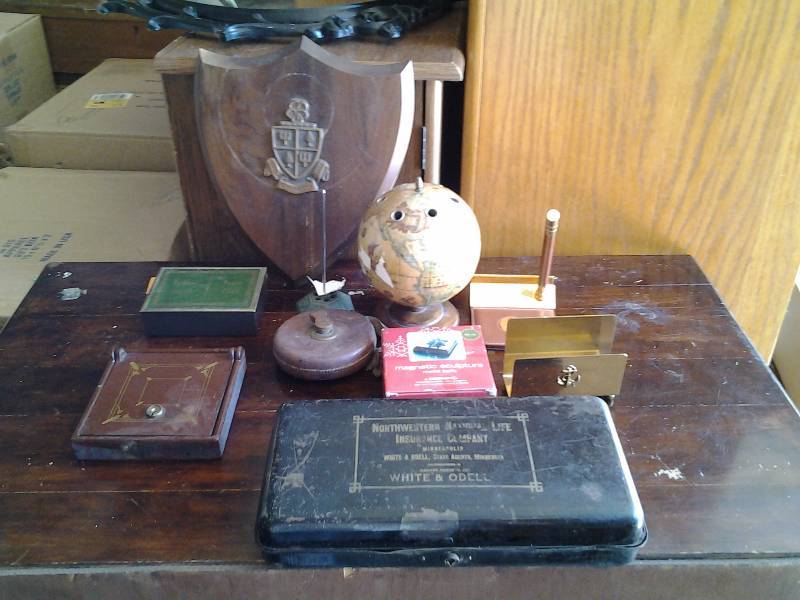 Vintage Metal Box, Desk Accessories, Post Office Door ()
