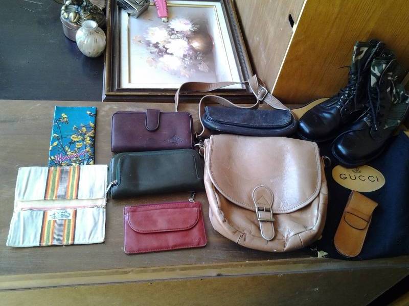 Hobo Leather Purse & Wallets, Combat Army Boots Size 7