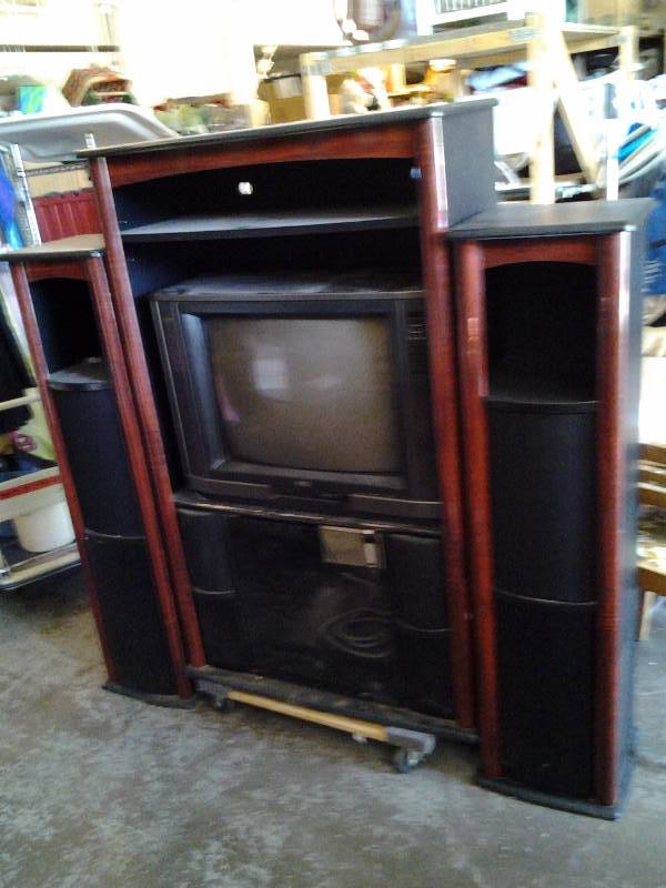 3 Piece Entertainment Center With 3 Built-In Speakers