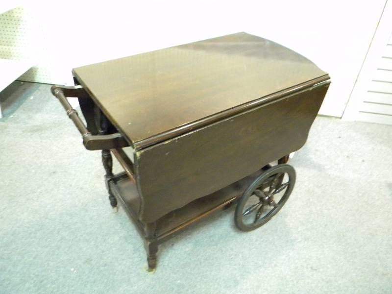 Vintage Wood Serving Cart