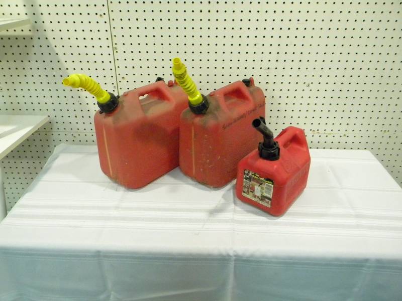 Lot of Gas Cans