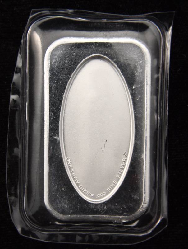 1 TROY OZ. .999 FINE SILVER BAR CRUCIFIX SEALED