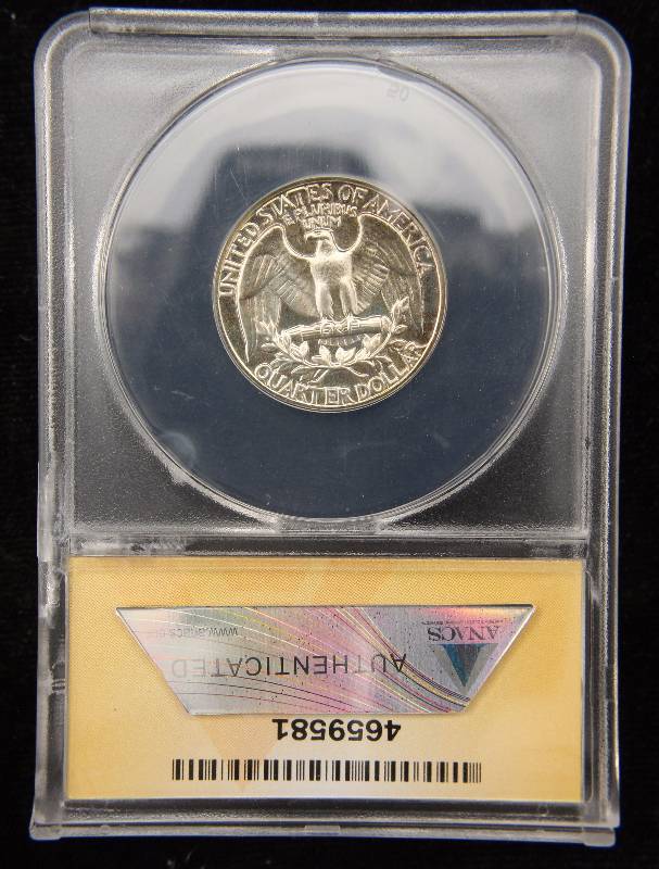 1963 PROOF WASHINGTON SILVER QUARTER PF 63 ANACS