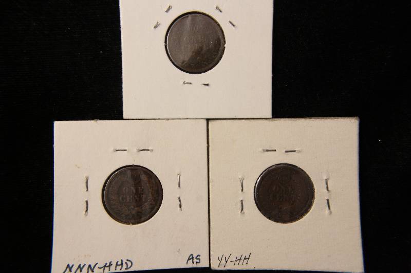 GROUP OF 3 INDIAN HEAD CENTS 1889, 1890, 1902