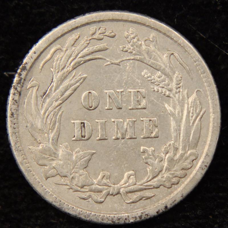 1916 BARBER SILVER DIME VF