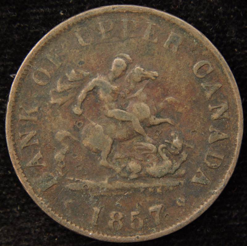 1857 CANADA HALF PENNY BANK OF UPPER CANADA