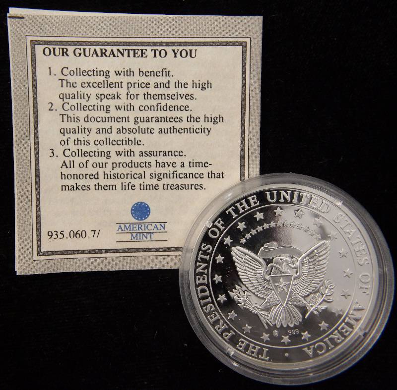 JIMMY CARTER .999 20 GRAM SILVER AIRTIGHT