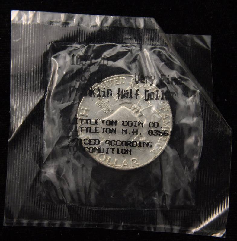 1963-D FRANKLIN SILVER HALF DOLLAR VF IN LITTLETON PACKAGE