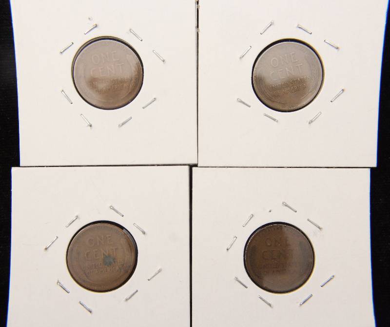 GROUP 4 BETTER DATE WHEAT CENTS 1909, 1909VDB, 1913D & 1933D