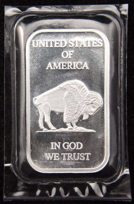 1 TROY OZ. .999 FINE SILVER BAR INDIAN BUFFALO DESIGN SEALED