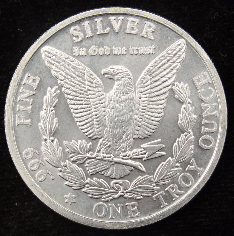 1 TROY OZ. .999 FINE SILVER MORGAN DOLLAR DESIGN