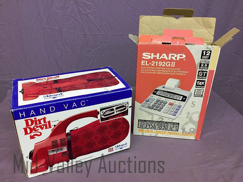 lot 19 image: Dirt Devil Hand Vac and Sharp adding machine
