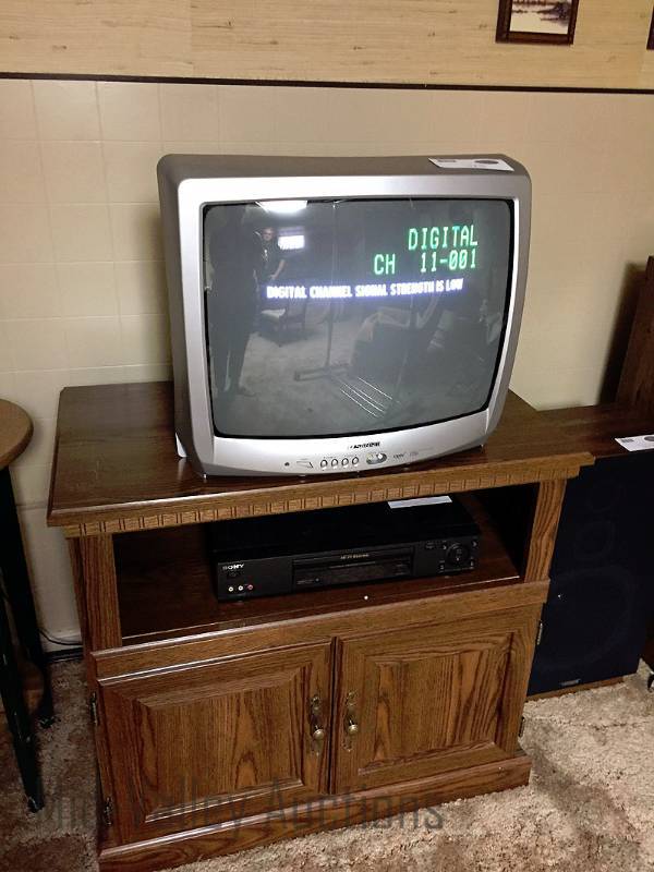 lot 91 image: TV, VCR and stand