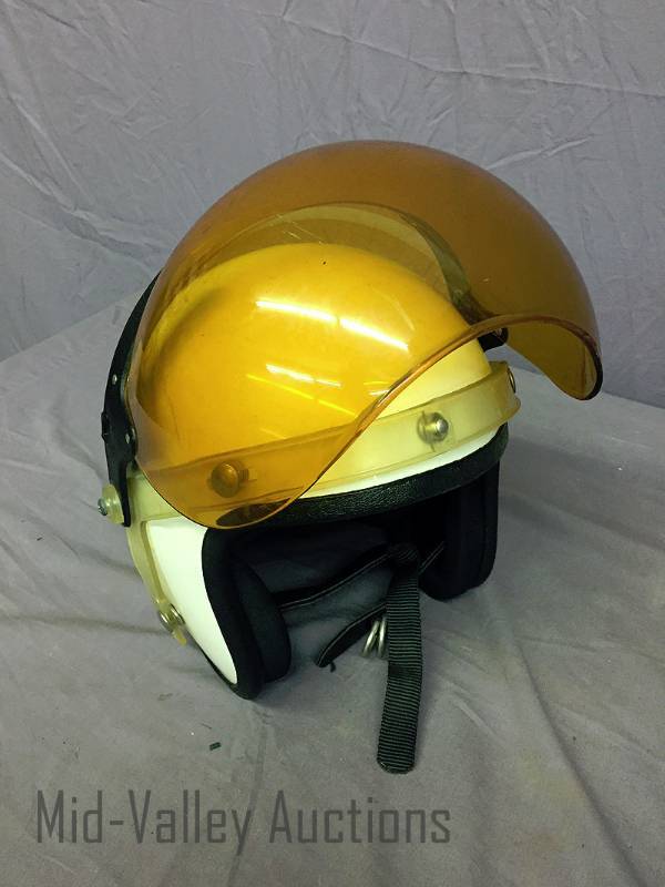 lot 168 image: Vintage white helmet with gold shield