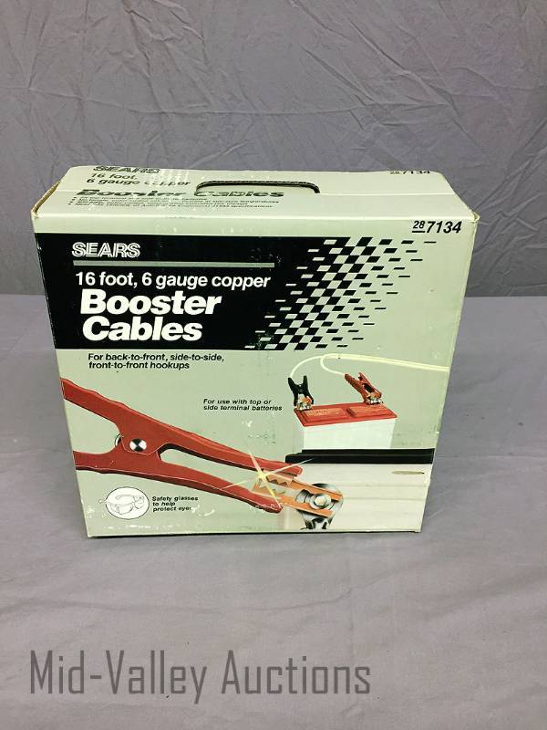 lot 196 image: Sears 16 foot 6 gauge Booster Cables