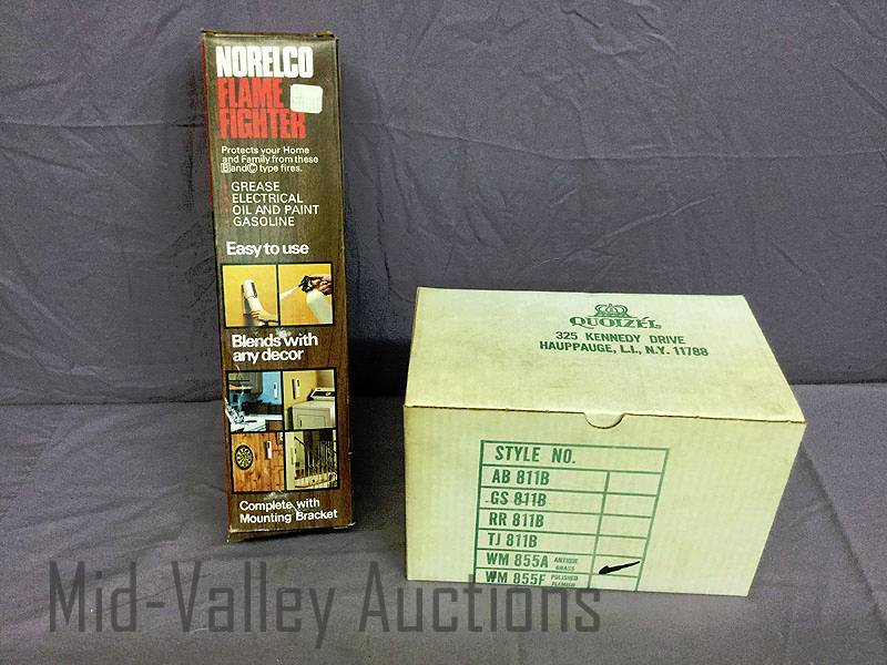 lot 226 image: New Antique brass light fixture and Flame Fighter