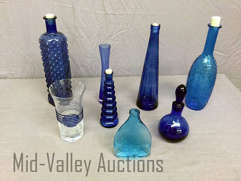 lot 291 image: Blue Glass Bottles