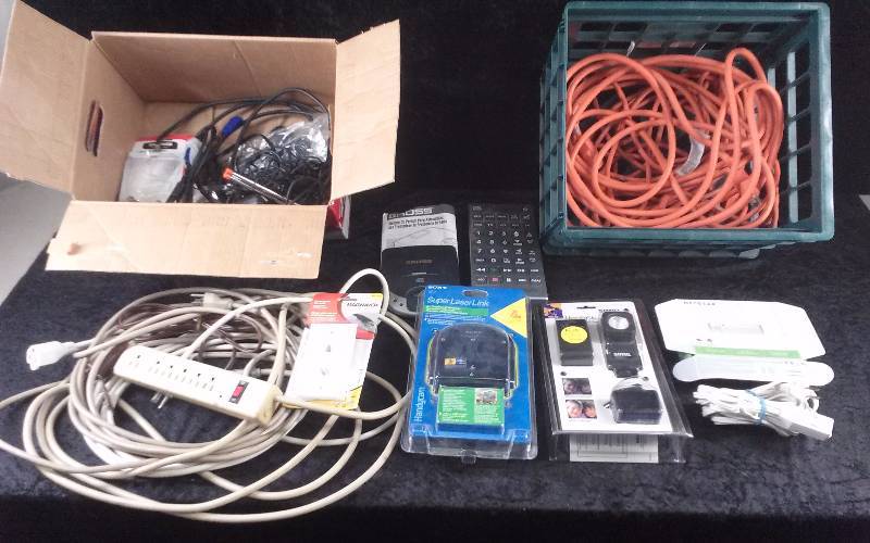 lot 37 image: Lot  - Electric Cords and Misc Electronics