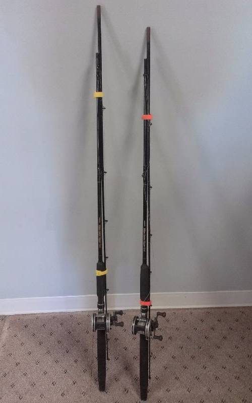lot 39 image: Lot - 2 Fishing RodsReels - Shamanou Triton Downrigger 8ft Rods wAbu Garcia 5500-C3 Reels