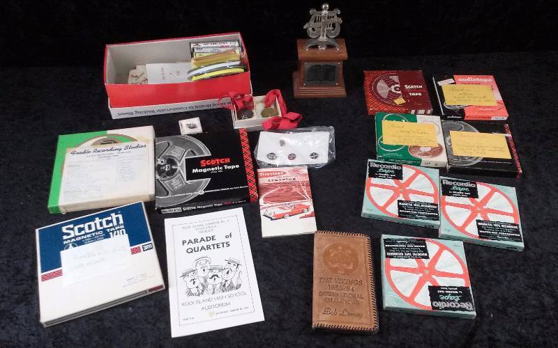 lot 80 image: Vintage Barber Shop Quartet Singing Group Items, Trophies, Etc