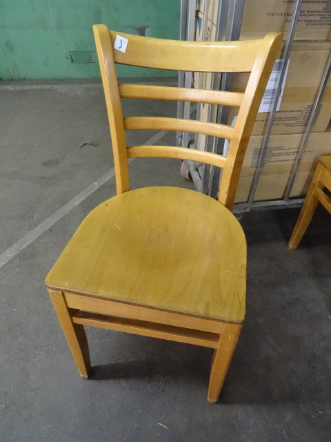 lot 4 image: 10 Solid Wood Restaurant Chairs.