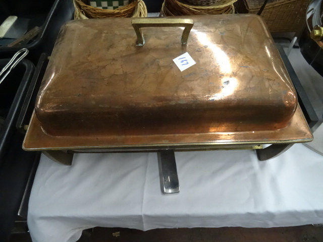 lot 167 image: Copper and Brass Chaffing Pan