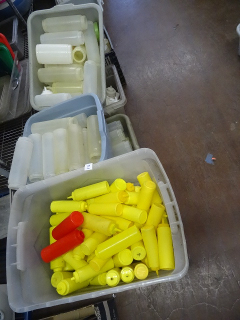 lot 212 image: 6 Totes of Misc Plastic Condiment