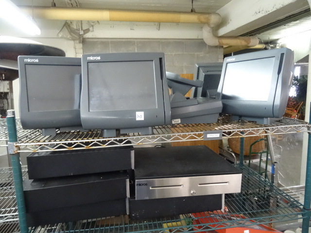 lot 245 image: Micvos Pos Monitors and Cash Drawers,