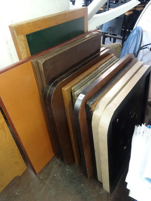 lot 288 image: Misc Table Tops with 9 Metal Bases