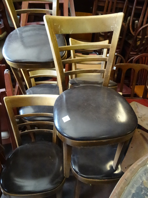 lot 318 image: 8 Wood Framed Restaurant Chairs,