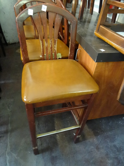 lot 328 image: 8 Wood Framed Stools 30 Seat Height