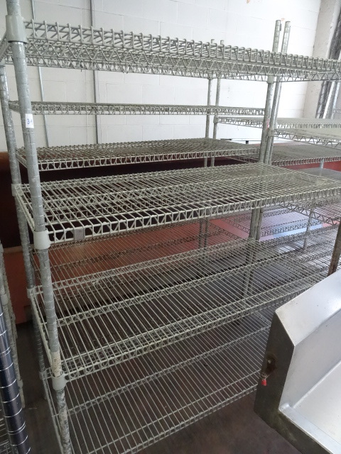 lot 41 image: 4 Tier Wire Rack Unit.  54 X 24 X 75