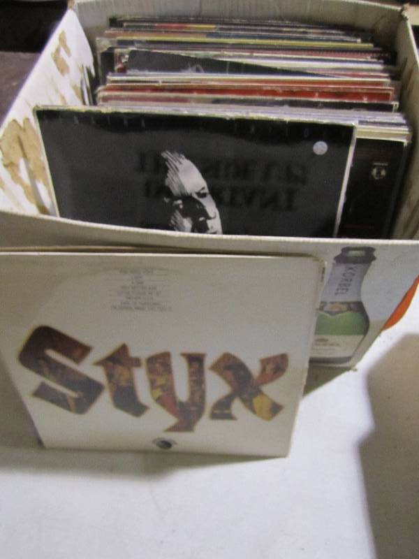 lot 73 image: Box filled with vinyl record albums...