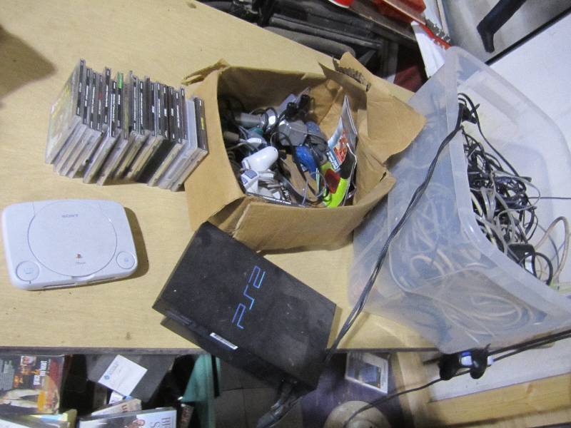 lot 110 image: Sony Psone PS2 controllers and game...