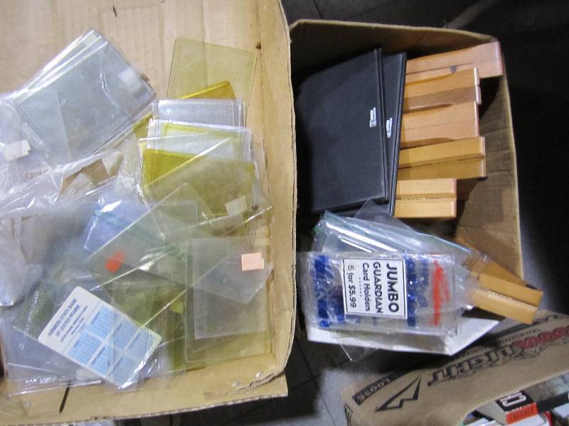 lot 157 image: Lot of sports card and coin holders...