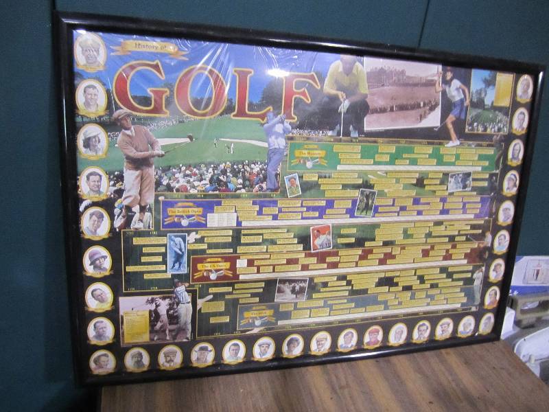 lot 186 image: History of golf framed poseter...